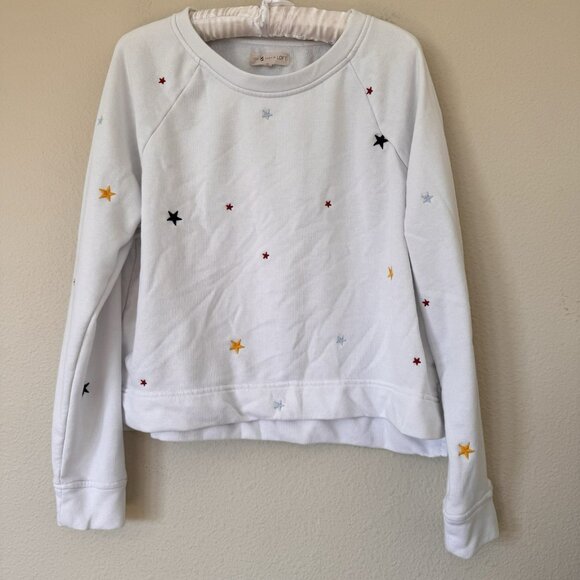 Lou and Grey For Loft White Sweater with Star Detailing Size Medium - Picture 1 of 7